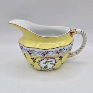 Royal Danube 1886‎ Adeline Porcelain Creamer Yellow With A Floral Pattern
